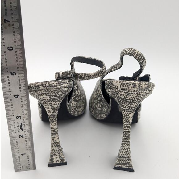 Jeffrey Campbell Creativity Slingback Pump Black/White Lizard Size US9.5 EU41 - Picture 4 of 13